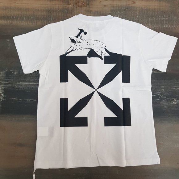 Off-White White T-Shirt With World Caterpillar Printed